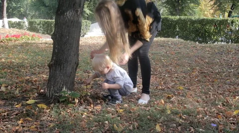 Child and tree Stock Footage 55577168