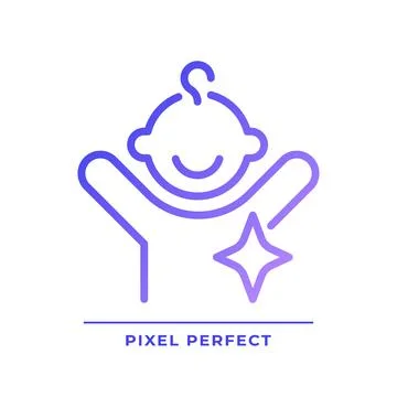 Child archetype pixel perfect gradient linear vector icon Stock Illustration