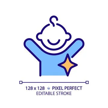 Child archetype pixel perfect RGB color icon Stock Illustration