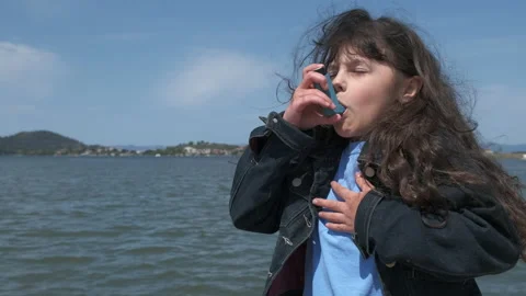 Child with asthma. Stock Footage 231926931