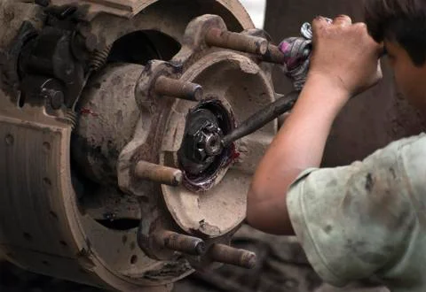 Child Auto Mechanic. Stock Photos