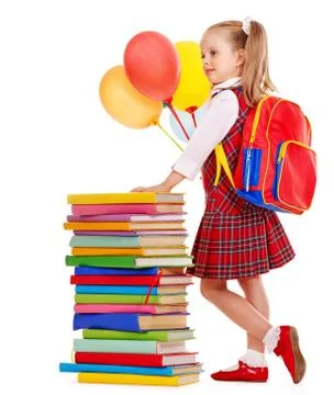 Child with backpack. Stock-Fotos