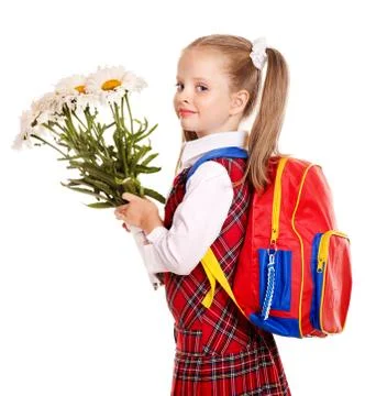 Child with backpack. 스톡 사진