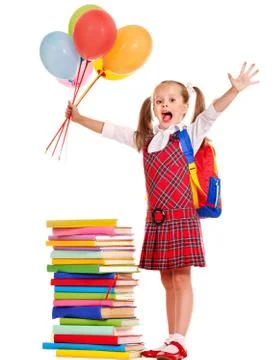 Child with backpack. Stock-Fotos