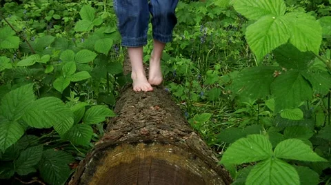 Child balancing Stock Footage 22664599