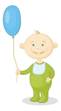 Child with a balloon Stock Illustration