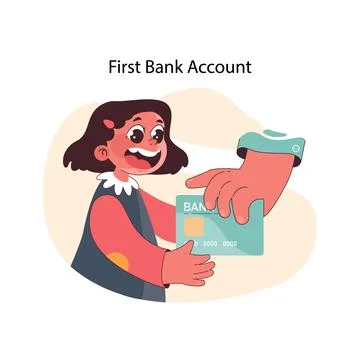 Child Banking concept. Flat vector illustration. 스톡 일러스트