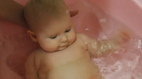 Child in bath Stock Footage 10572615