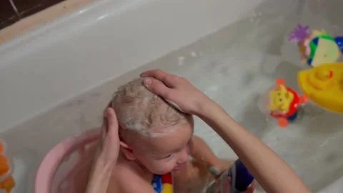 The child is bathing Stock Footage 170323939