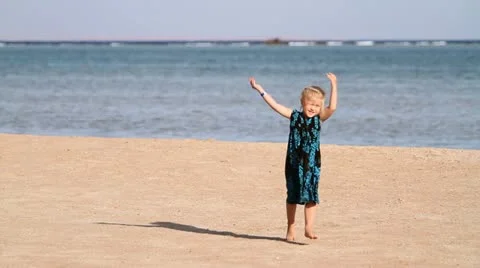 Child on beach Stock Footage 20537088