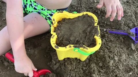 Child on beach Stock Footage
