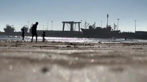 Child on the beach in Morocco 스톡 동영상 256306563