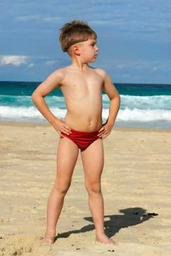 Child at the beach Stock Photos