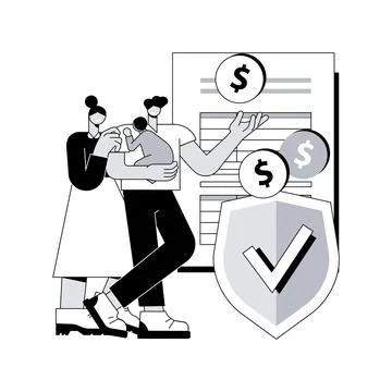 Child benefit abstract concept vector illustration. Stock Illustration