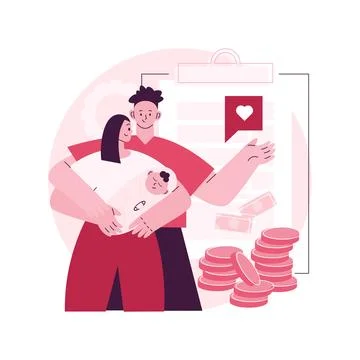 Child benefit abstract concept vector illustration. Stock Illustration