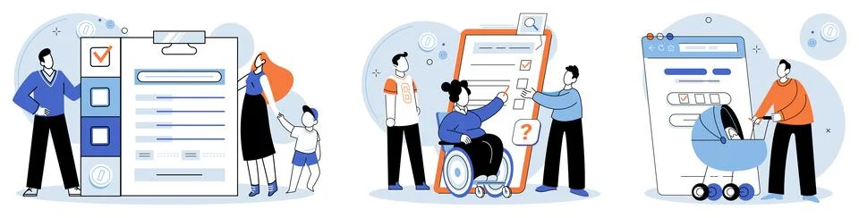 Child benefit. The governments commitment to child benefits ensures families イラスト素材