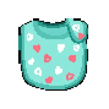 Child bib pixel art vector illustration Stock Illustration