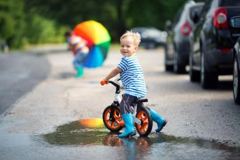 Child on a bicycle Stock Photos