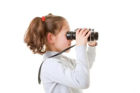 Child with binoculars Stock Photos