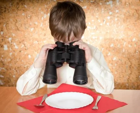 Child with binoculars Stock Photos