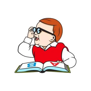 Child with a book Stock Illustration