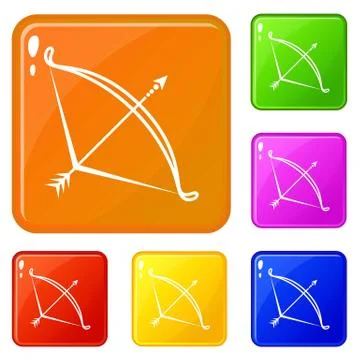 Child bow icons set vector color Illustrazione stock