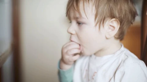 Child boy eating easter cake Stock Footage 129466827