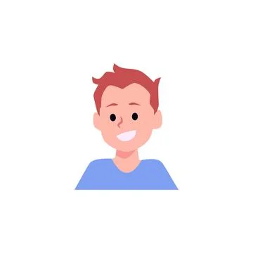 Child boy head, avatar flat vector illustration isolated on white background. Stock Illustration