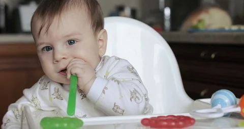 Child boy is naughty at the table Stock-Footage 105053908