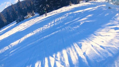 Child boy skiing through forest. 動画素材 86281508