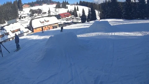 Child boy skiing through forest. 動画素材 86283332