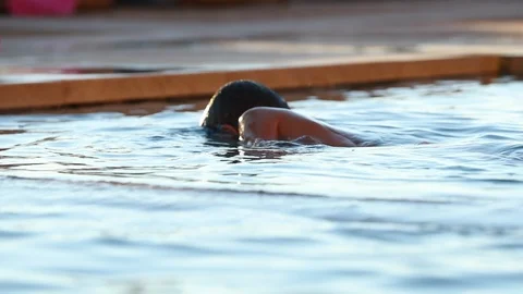 Child boy at the swimming pool going underwater Stock Footage 116802111