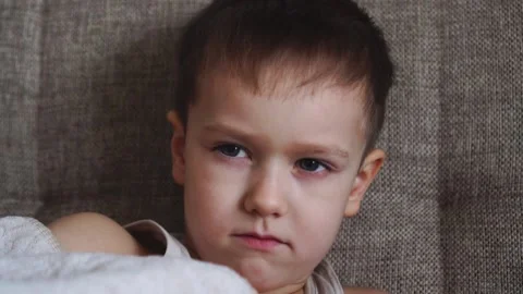 Child boy tired and fall asleep Stock Footage 146887138