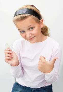 Child with braces Stock Photos