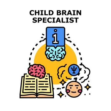 Child brain specialist concept vector representing mental health Stock Illustration