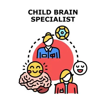 Child brain specialist working on cognitive development 스톡 일러스트
