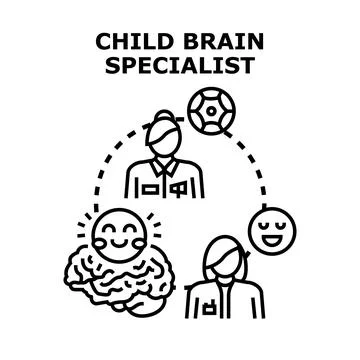 Child brain specialist working on cognitive development Stock Illustration