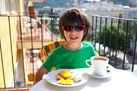Child  breakfast Stock Photos