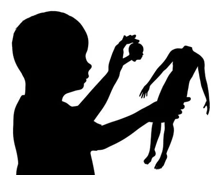 Child Breaking Doll Stock Illustration