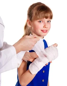 Child with broken arm Stock Photos