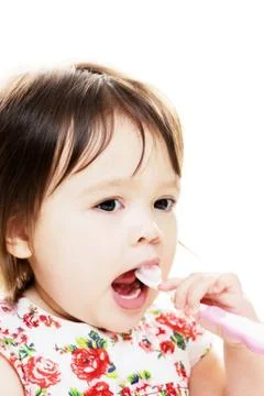 Child brushes teeth Stock Photos