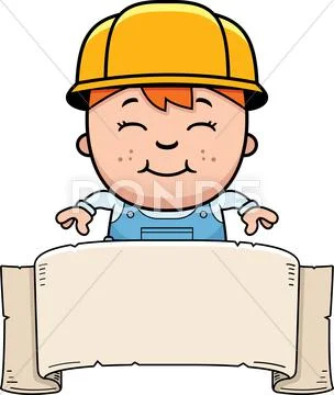 Child builder banner Stock Illustration