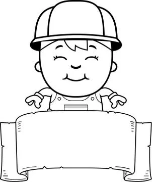 Child Builder Banner Stock Illustration
