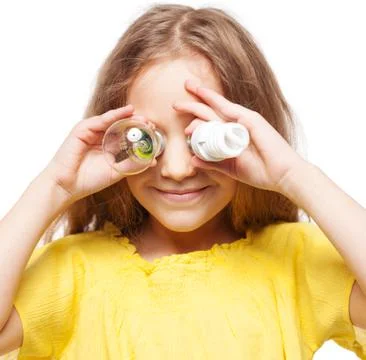 Child with bulbs Stock Photos