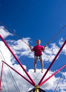 Child bungee jumping Stock Photos