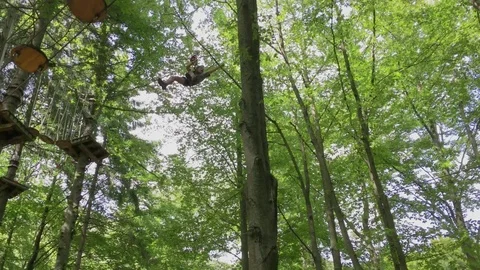 Child on cable way Stock Footage 79062626