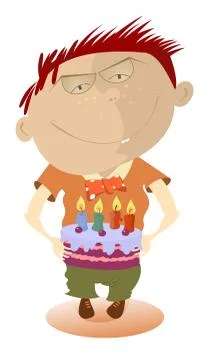 Child with a cake Stock Illustration