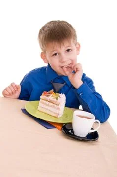 Child with cake Stock Photos