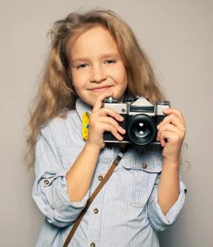 Child with camera. Stock Photos