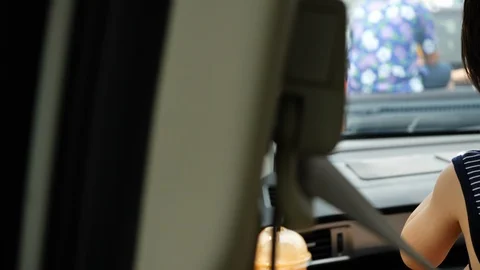 Child in car driving Stock Footage 90295648